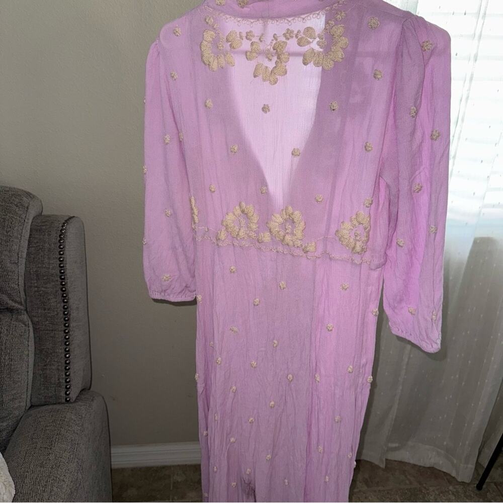 Free People Fable Dusty Lavender Embroidered Maxi Dress - Picture 16 of 16